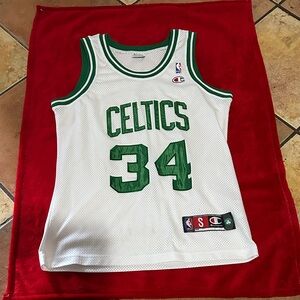 Champion White and Green Celtics Jersey